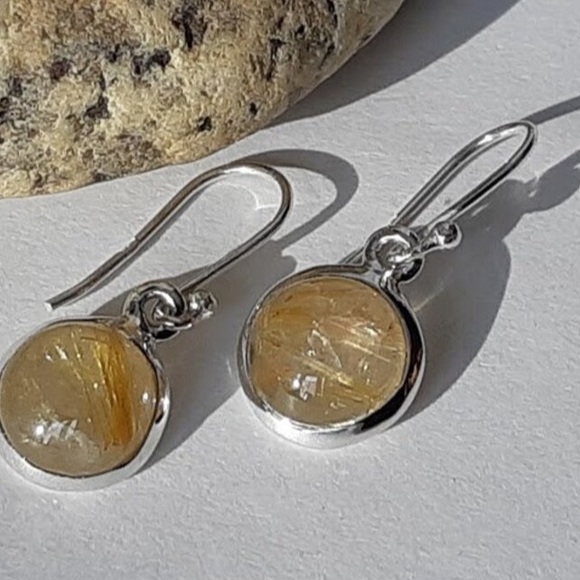 Golden Tourmalated Quartz Ring and Earrings - Picture 13 of 13